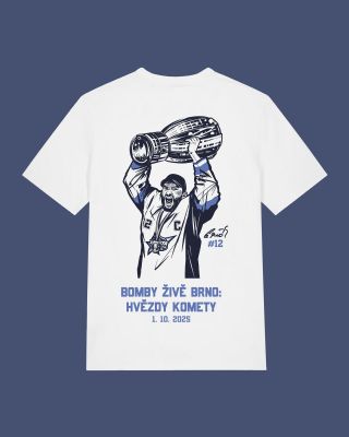 Limitovaná edice 100 ks triček pro jedinečný event @bombyktyci Hvězdy komety 1. 10. 2025. Tričko bylo možné zakoupit pouze...